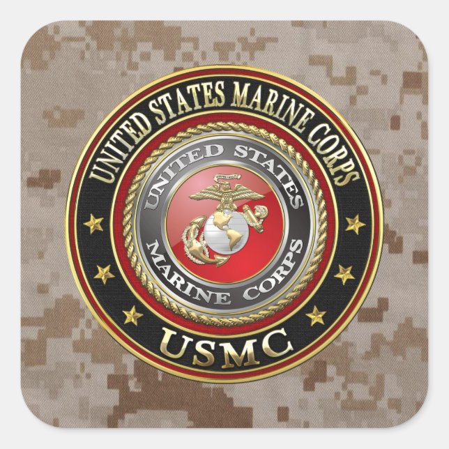 Pegatina Cuadrada USMC Emblem [Edición Especial] [3D] (Anverso)