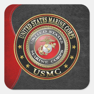 Pegatina Cuadrada USMC Emblem [Edición Especial] [3D]
