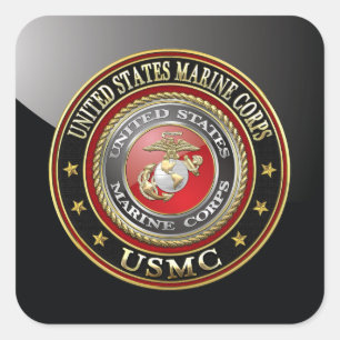 Pegatina Cuadrada USMC Emblem [Edición Especial] [3D]