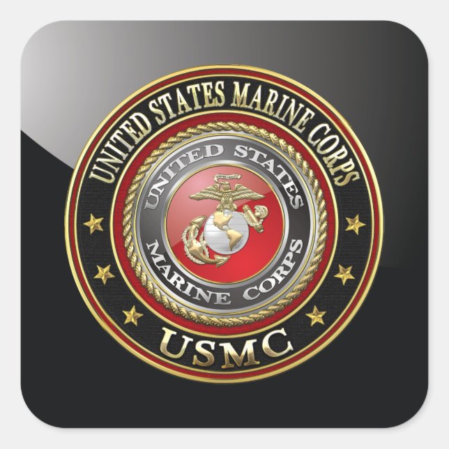 Pegatina Cuadrada USMC Emblem [Edición Especial] [3D] (Anverso)