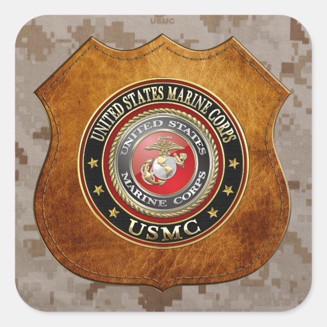 Pegatina Cuadrada USMC Emblem [Edición Especial] [3D] (Anverso)