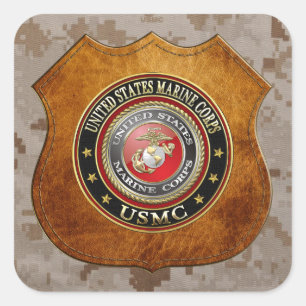 Pegatina Cuadrada USMC Emblem [Edición Especial] [3D]