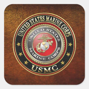 Pegatina Cuadrada USMC Emblem [Edición Especial] [3D]