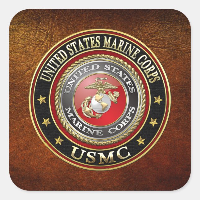 Pegatina Cuadrada USMC Emblem [Edición Especial] [3D] (Anverso)