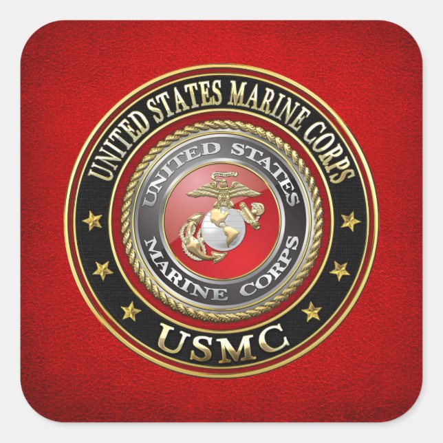 Pegatina Cuadrada USMC Emblem [Edición Especial] [3D] (Anverso)