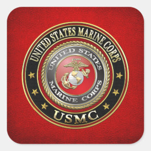Pegatina Cuadrada USMC Emblem [Edición Especial] [3D]