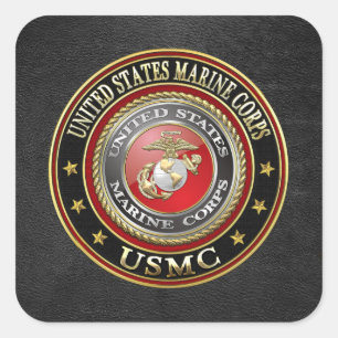 Pegatina Cuadrada USMC Emblem [Edición Especial] [3D]