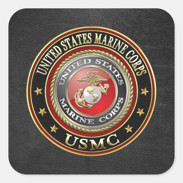 Pegatina Cuadrada USMC Emblem [Edición Especial] [3D] (Anverso)