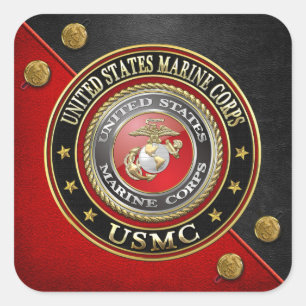 Pegatina Cuadrada USMC Emblem [Edición Especial] [3D]