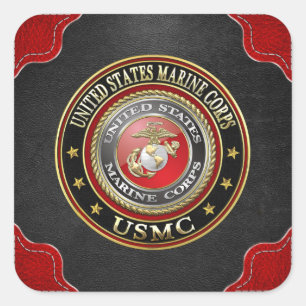 Pegatina Cuadrada USMC Emblem [Edición Especial] [3D]