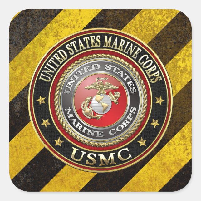 Pegatina Cuadrada USMC Emblem [Edición Especial] [3D] (Anverso)