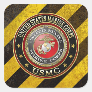 Pegatina Cuadrada USMC Emblem [Edición Especial] [3D]