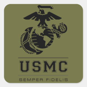 Pegatina Cuadrada USMC Semper Fidelis [Semper Fi]