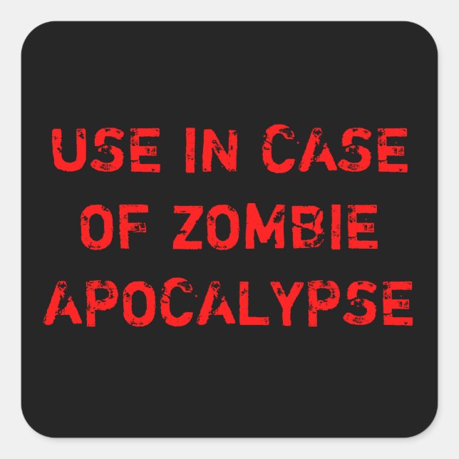 PEGATINA CUADRADA USO EN FUNDA DE ZOMBIE APOCALYPSE (Anverso)