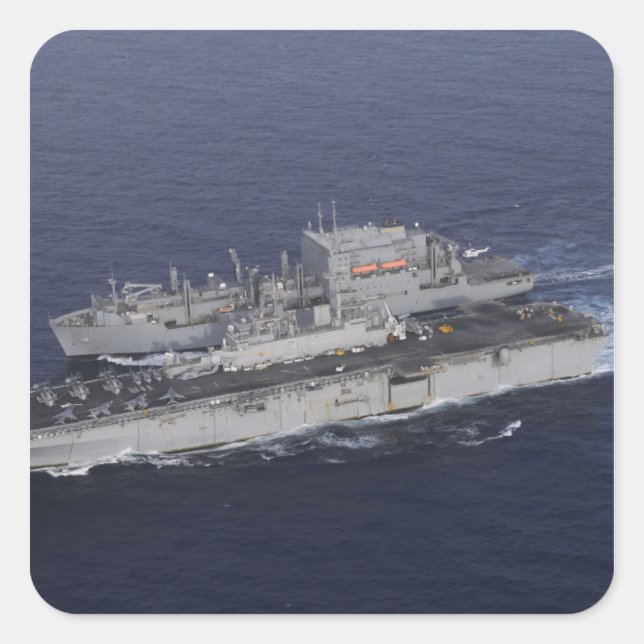Pegatina Cuadrada USS Kearsarge (Anverso)