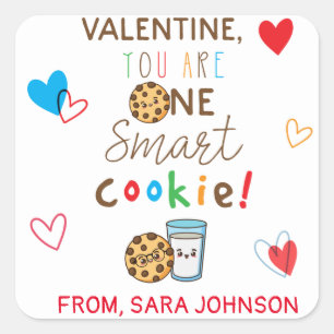 Pegatina Cuadrada Usted es un El día de San Valentín de cookies inte
