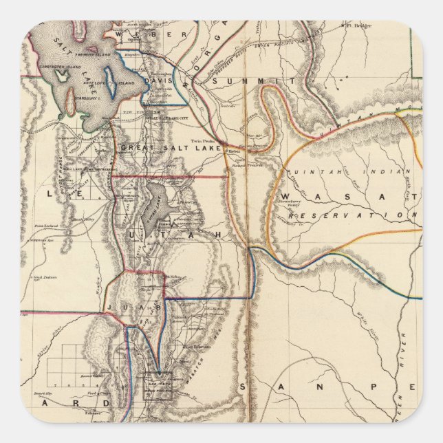 Pegatina Cuadrada Utah 2 (Anverso)