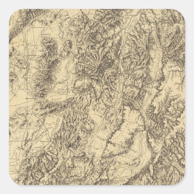 Pegatina Cuadrada Utah 7 (Anverso)
