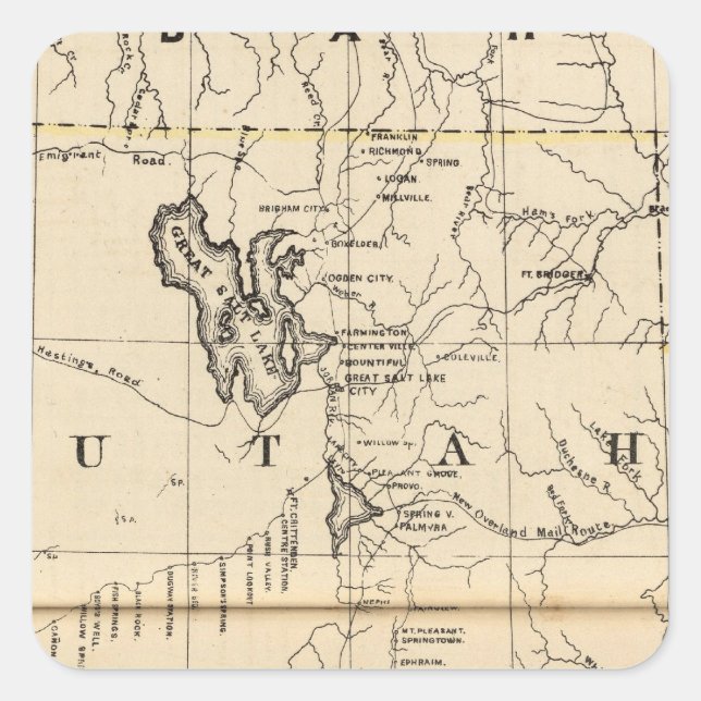 Pegatina Cuadrada Utah 9 (Anverso)