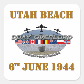 Pegatina Cuadrada Utah Beach 6th June 1944