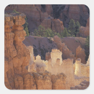 Pegatina Cuadrada Utah, Parque Nacional Bryce Canyon. Hoodoos,