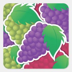 Pegatina Cuadrada Uvas mixtas fundidas