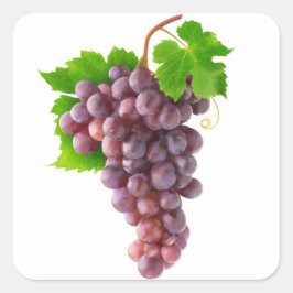 Pegatina Cuadrada Uvas rojas