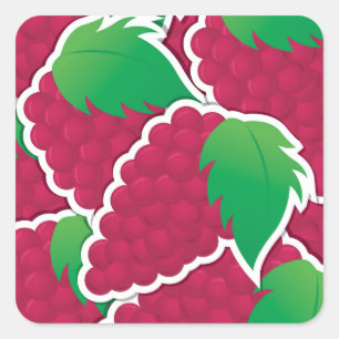 Pegatina Cuadrada Uvas rojas fundidas