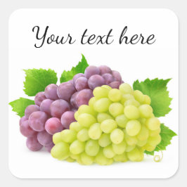 Pegatina Cuadrada Uvas rojas y blancas