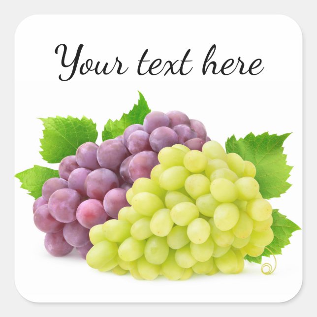 Pegatina Cuadrada Uvas rojas y blancas (Anverso)