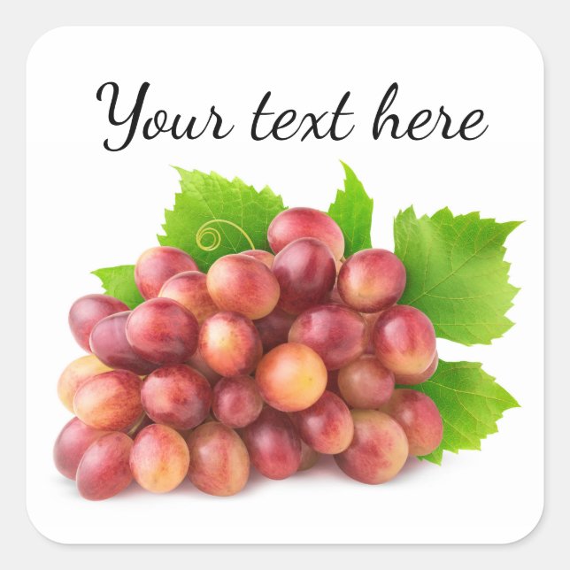 Pegatina Cuadrada Uvas rosas (Anverso)