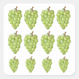 Pegatina Cuadrada Uvas Verdes