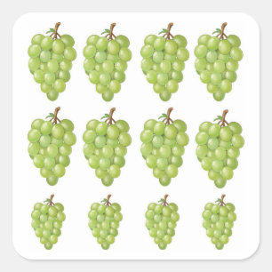 Pegatina Cuadrada Uvas Verdes