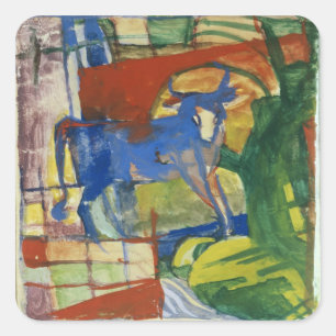 Pegatina Cuadrada Vaca azul, 1914 (temperatura sobre el papel)