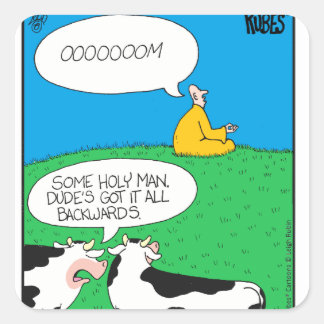 Pegatina Cuadrada Vaca Santa 2017 Zazzle