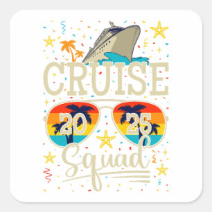 Pegatina Cuadrada Vacaciones de crucero 2025