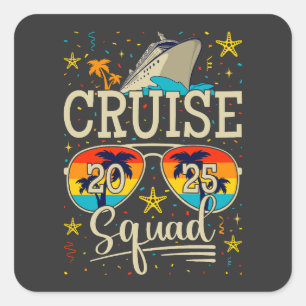 Pegatina Cuadrada Vacaciones de crucero 2025