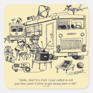 Pegatina Cuadrada Vacaciones de familia