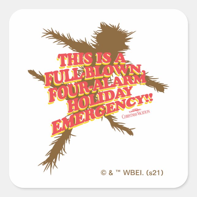 Pegatina Cuadrada Vacaciones de navidades | Emergencia de vacaciones (Anverso)