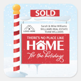 Pegatina Cuadrada Vacaciones de Navidades inmobiliarios de Rótulo ve