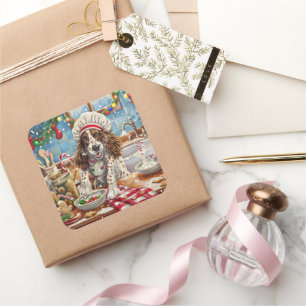 Pegatina Cuadrada Vacaciones en inglés: Navidades festivos