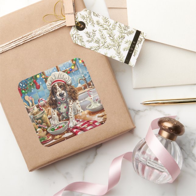 Pegatina Cuadrada Vacaciones en inglés: Navidades festivos (Regalar)