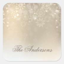 Vacaciones personalizadas de oro con copos de niev