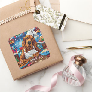 Pegatina Cuadrada Vacaciones sangrientas: Navidades festivos