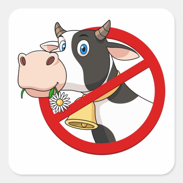 Pegatina Cuadrada Vacas (Anverso)