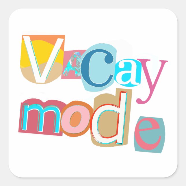 Pegatina Cuadrada Vacay Summer (Anverso)