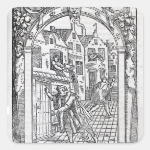 Pegatina Cuadrada Vaciar los potes de cámara