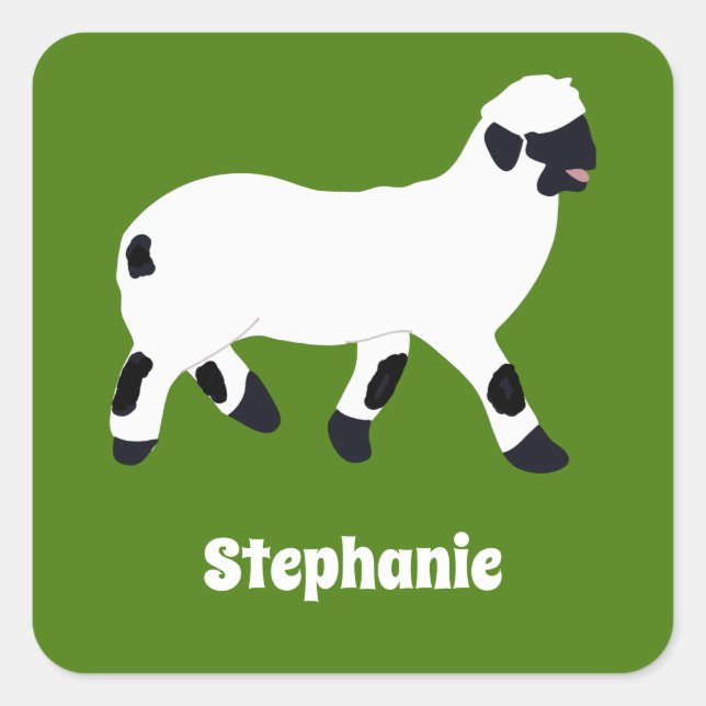 Pegatina Cuadrada Valais Blacknose Sheep Personalizado (Anverso)