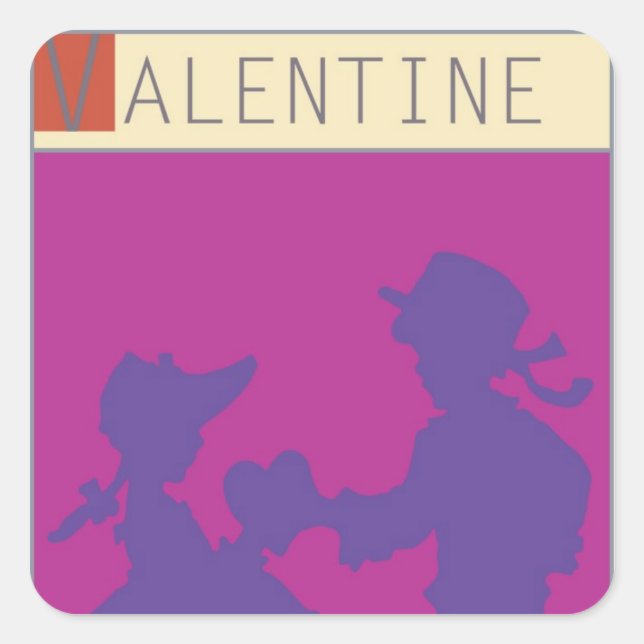 Pegatina Cuadrada <Valentine>de Steve Collier (Anverso)