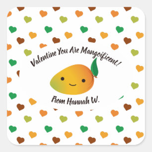 Pegatina Cuadrada Valentine Eres Mango Mangoificante